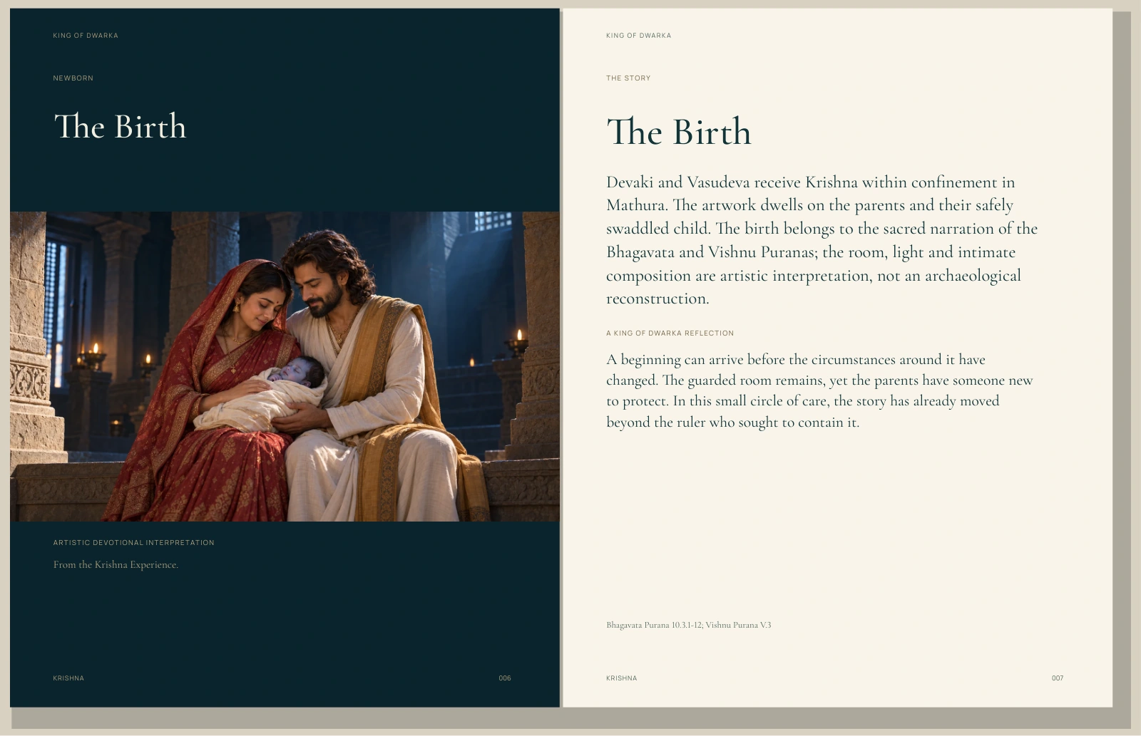 Actual facing pages from King of Dwarka The Collector Book, showing the edition’s artwork and editorial reading layout