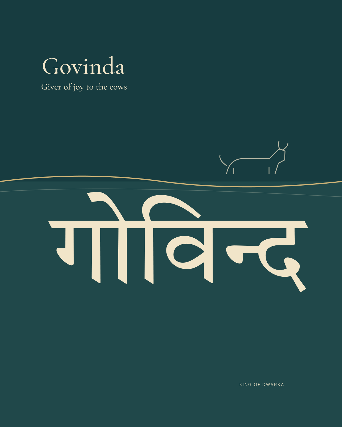 Govinda · Giver of joy to the cows · Sacred Typography artwork